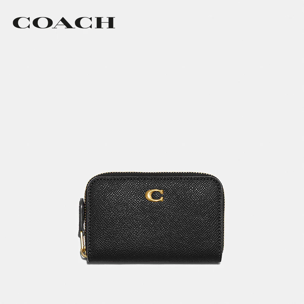 COACH ที่ใส่การ์ดผู้หญิง รุ่น Small Zip Around Card Case สีดำ C6723 B4/BK 531261782fd178ccee7849a24c61ce82