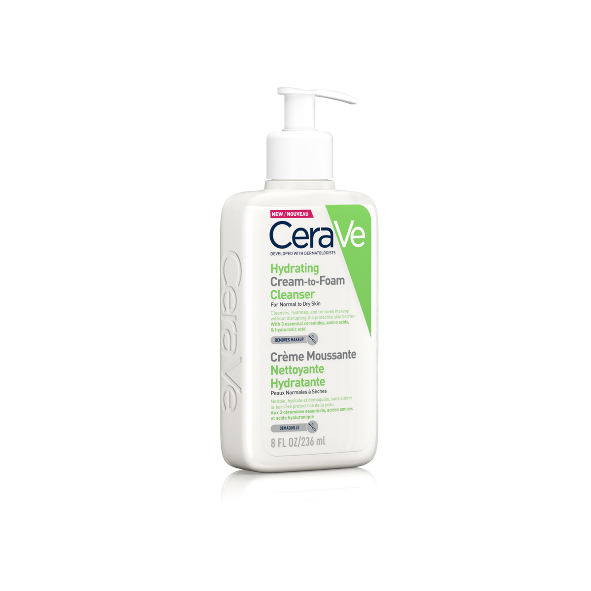 เซราวี CERAVE HYDRATING CREAM-TO-FOAM CLEANSER คลีนเซอร์ทำความสะอาดและล้างเครื่องสำอางบนผิวหน้าในขั้นตอนเดียว เพื่อผิวสะอาด ชุ่มชื้น ไม่แห้งตึง 236ml.(โฟมล้างหน้า เช็ดเครื่องสำอาง) 9934261f795b55e26182e39cb4205f45