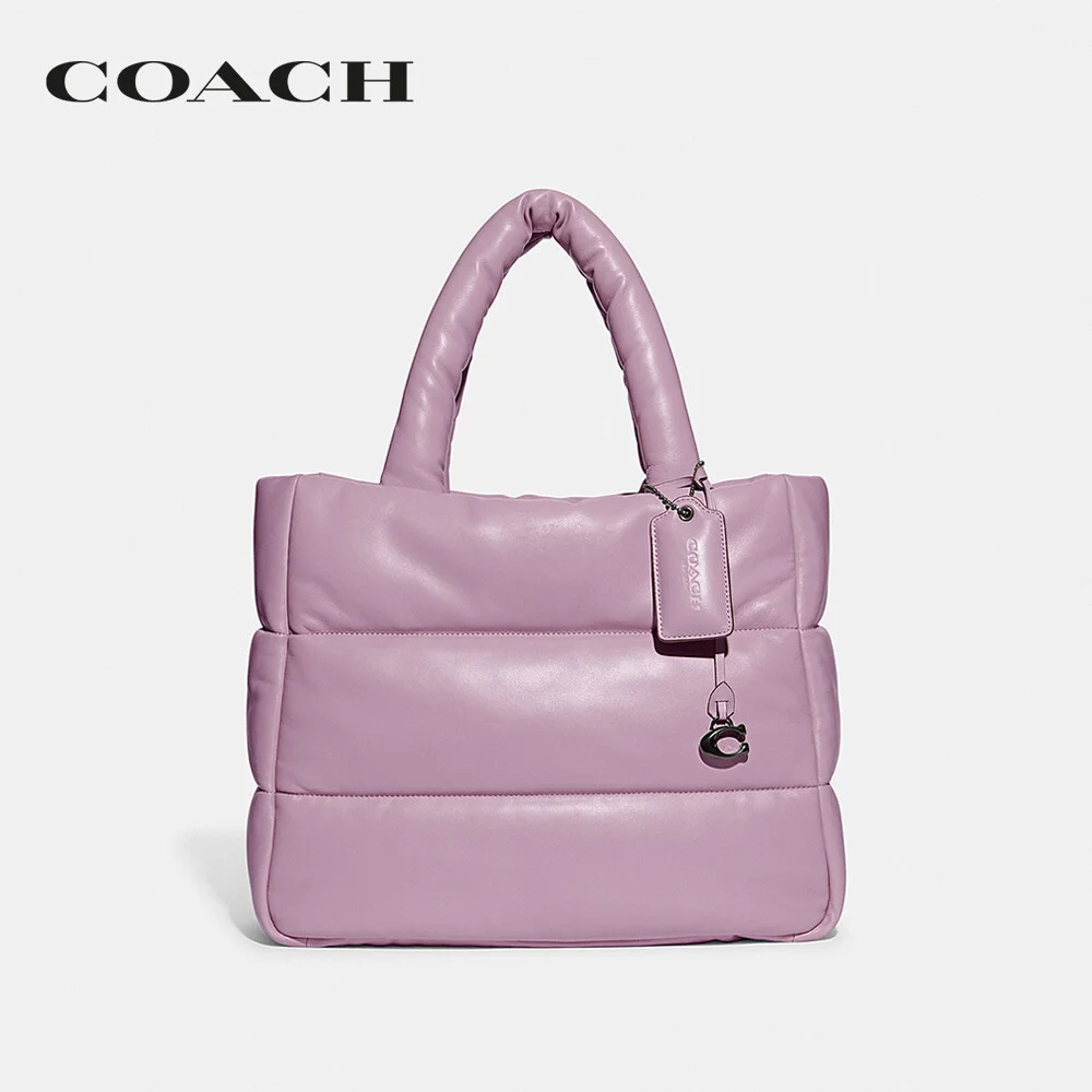 COACH กระเป๋าทรงสี่เหลี่ยมผู้หญิง รุ่น Pillow Tote สีม่วง CE722 V5NBC f61e0512dcacb3bcd8b0212a28226f7e