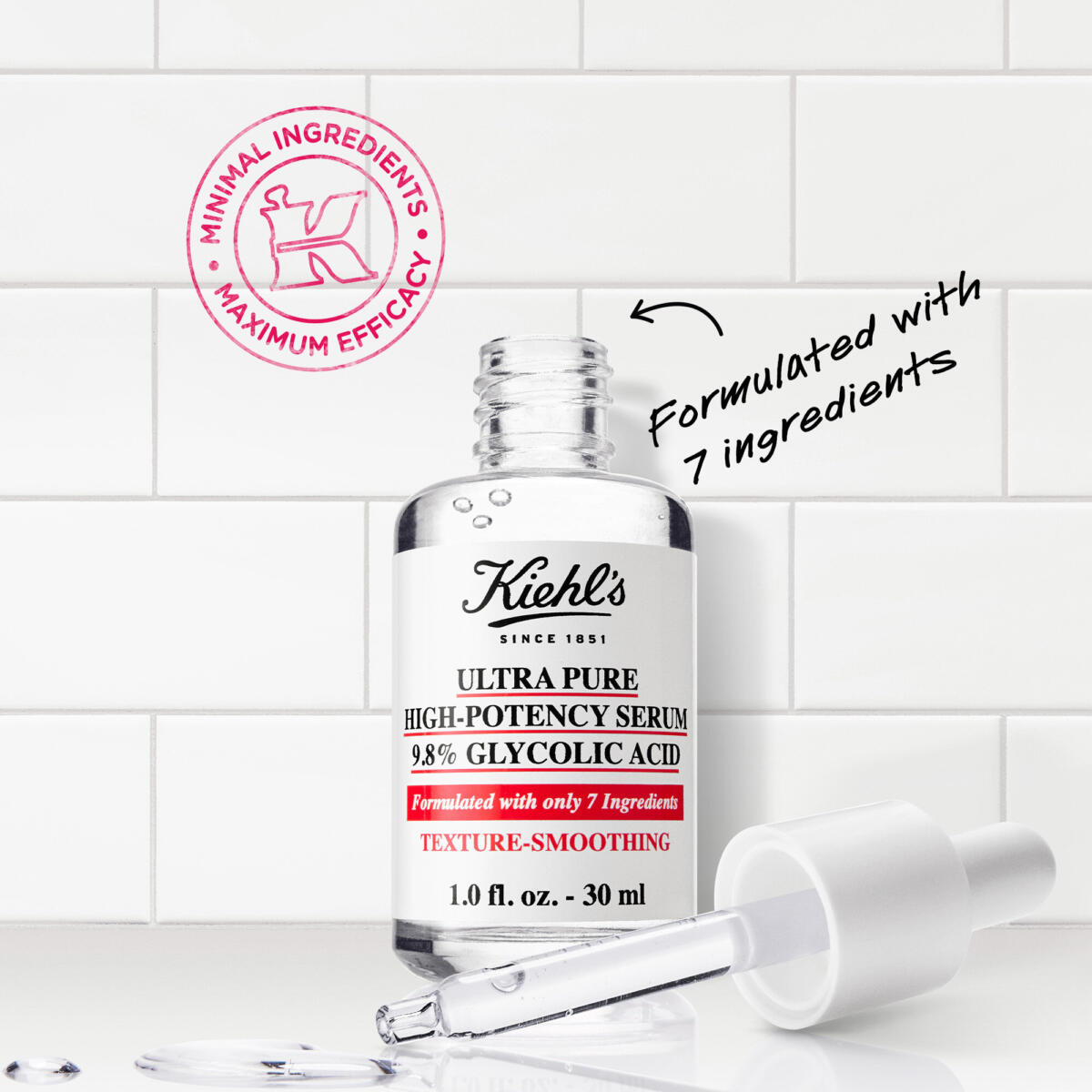 เซรั่ม Kiehl's Ultra Pure High-Potency 9.8% Glycolic Acid Serum 30ml คีลส์ อัลตร้า เพียว สูตร ไกลโคลิค แอซิด 9.8% เซรั่มสูตรเข้มข้น ช่วยปรับผิวให้เรียบเนียน ผิวดูโกลว์ขึ้น 11fc764fc3ee8d04d03c3b7fd9825ce9