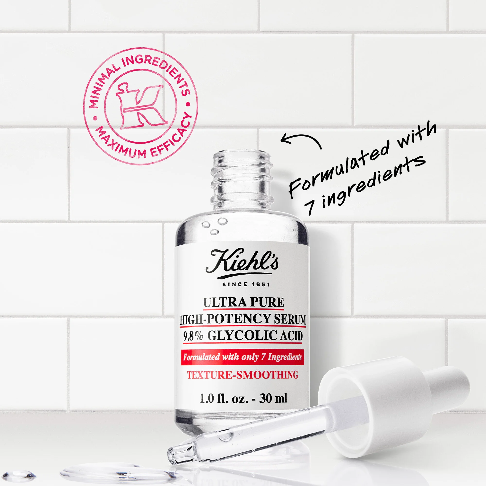 เซรั่ม Kiehl's Ultra Pure High-Potency 9.8% Glycolic Acid Serum 30ml คีลส์ อัลตร้า เพียว สูตร ไกลโคลิค แอซิด 9.8% เซรั่มสูตรเข้มข้น ช่วยปรับผิวให้เรียบเนียน ผิวดูโกลว์ขึ้น 11fc764fc3ee8d04d03c3b7fd9825ce9