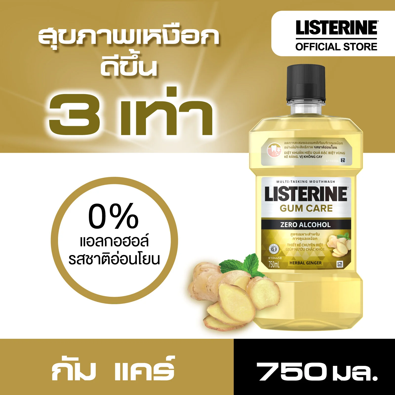 น้ำยาบ้วนปาก Listerine mouthwash Gum Care 750 ml. 414371ccdfdc4f93301327a1d1c71b72