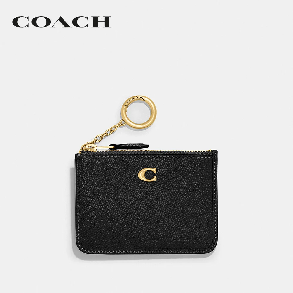 COACH กระเป๋าใส่บัตร ผู้หญิง รุ่น Mini Skinny Id Case สีดำ CH810 B4/BK 01cacfd4ee1deb029b8751db66afc120