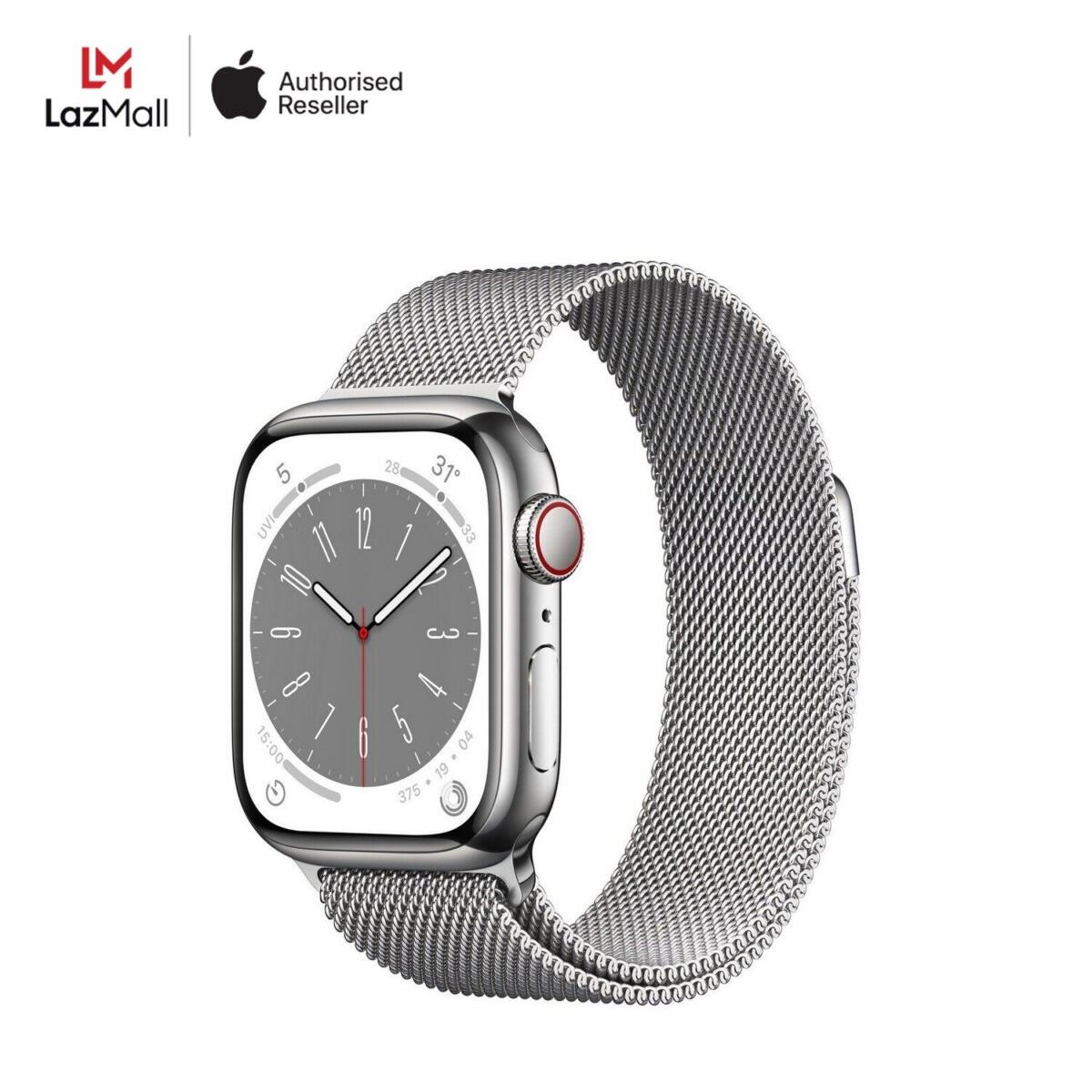 Apple Watch Series 8 GPS + Cellular (41mm,45mm) - Stainless Steel Case with Milanese Loop 0cf0c08d591eb7c3950f0e5d72af2586