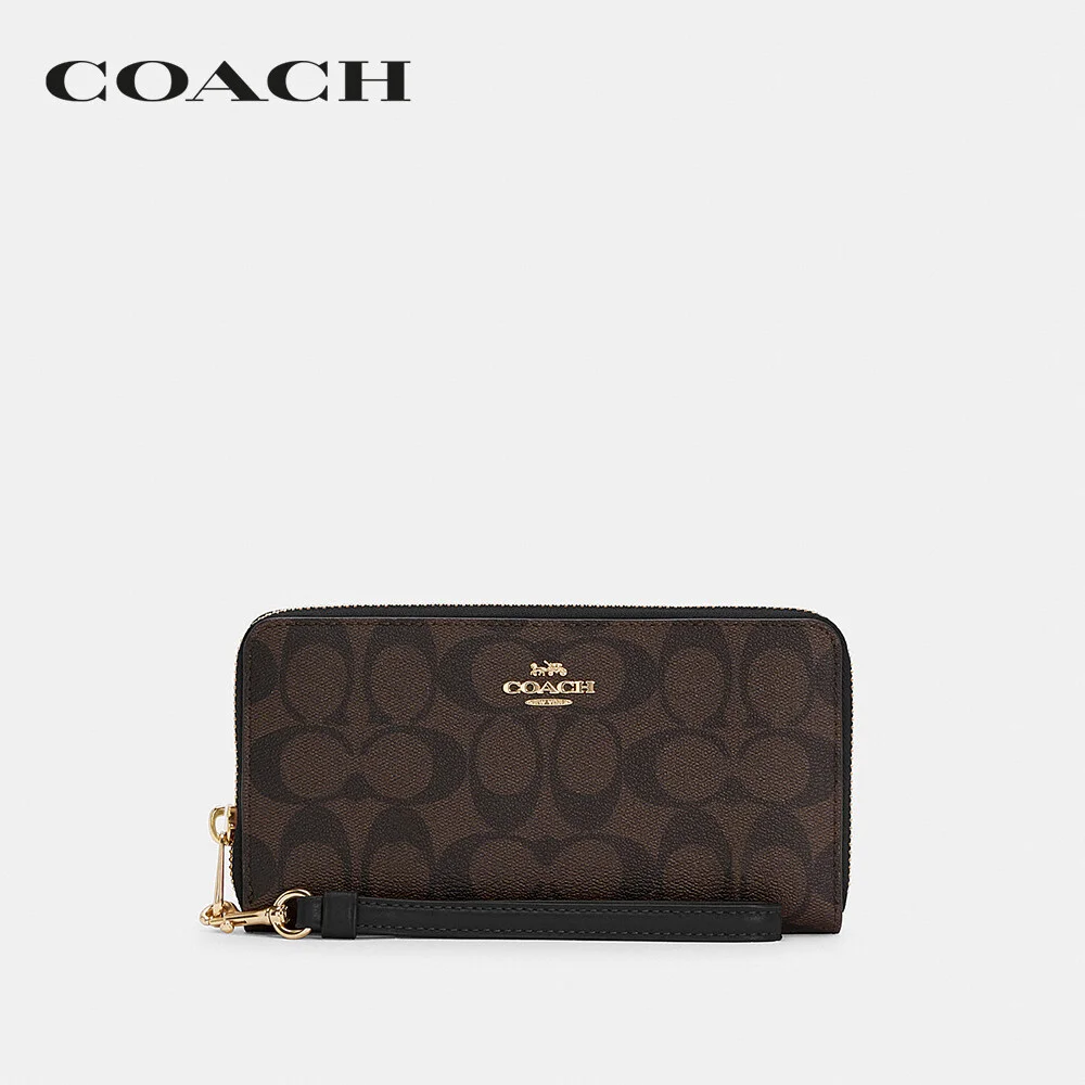 COACH กระเป๋าสตางค์ ผู้หญิง รุ่น Long Zip Around Wallet In Signature Canvas สีน้ำตาล C4452 IMAA8 0e5d66d2eb0258633507cef5f25f5891