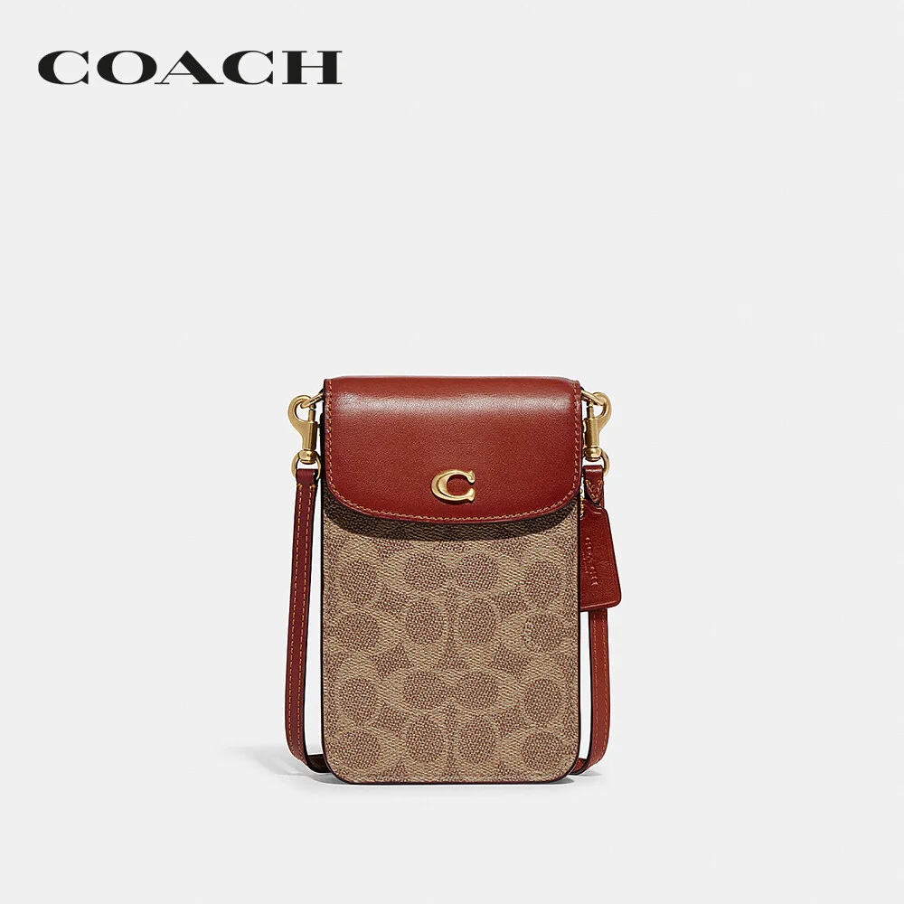 COACH กระเป๋าสะพายข้าง ผู้หญิง รุ่น Phone Crossbody In Signature Canvas สีครีม CJ355 B4NQ4 1208b6b7f8fc89a0f2b72fc888fba9fb