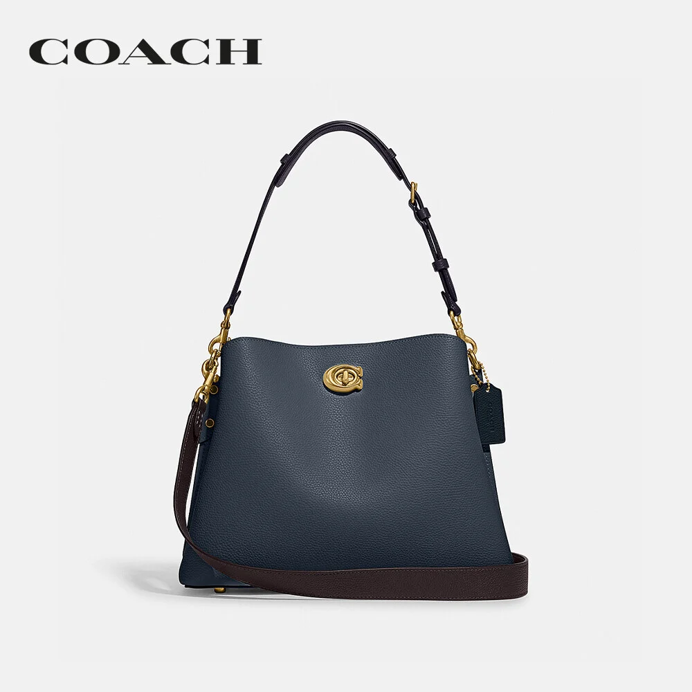 COACH กระเป๋าสะพายไหล่ ผู้หญิง รุ่น Willow Shoulder Bag In Colorblock สีฟ้า C2590 B4/DE 401a8bf30b507421b165d669b6023692