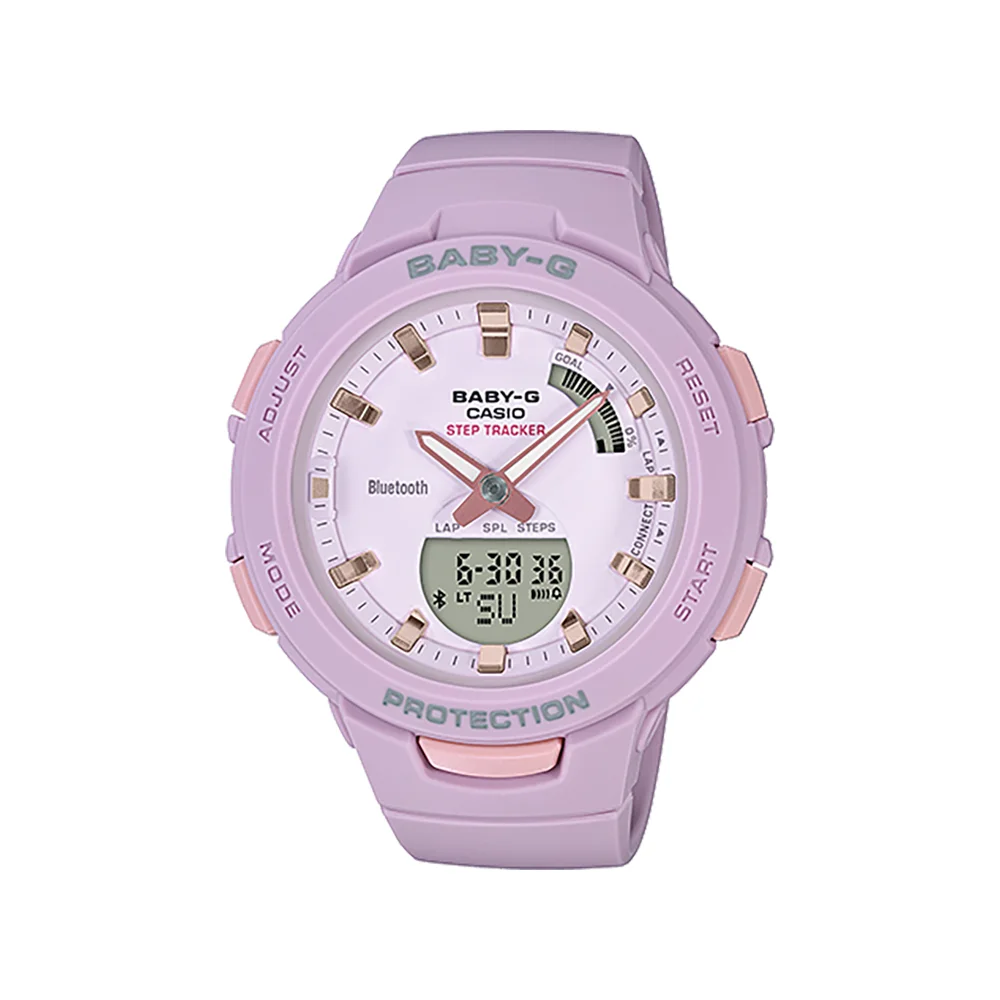 นาฬิกาผู้หญิง CASIO รุ่น BABY-G BSA-B100-4A2DR นาฬิกากันน้ำ สายเรซิ่น ระบบ Digital & Analog 4c8fbb10d0e63870b0baf368d4e60c15