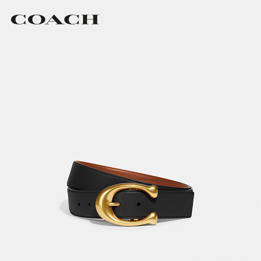 COACH เข็มขัด ผู้ชาย รุ่น Signature Buckle Cut-To-Size Reversible Belt, 38Mm สีดำ C7581 BK/SD42 54df3e3a7d0d1688a5760f0bff02b86e