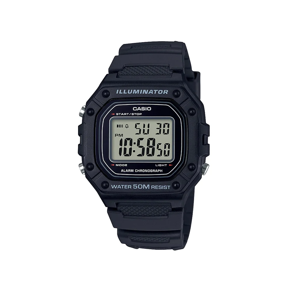 นาฬิกา CASIO รุ่น W-218H-1AVDF วัสดุเรซิ่น สีดำ 7085d36181db088706591cb953cae8e4