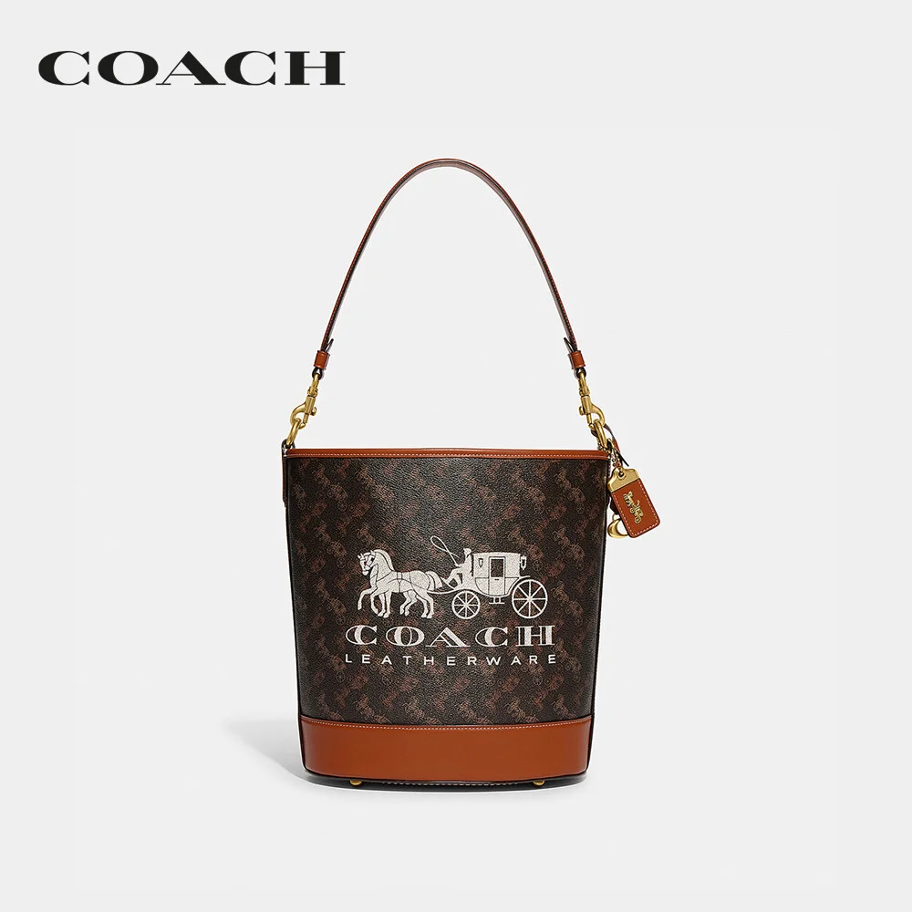 COACH กระเป๋าสะพายไหล่ ผู้หญิง รุ่น Dakota Bucket Bag With Horse And Carriage Print สีน้ำตาล CH733 B4TXN 74b202193ea3a64085166bf50f5e44fa