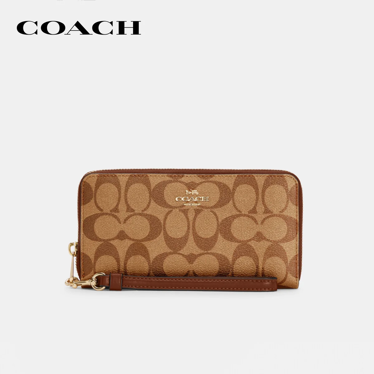 COACH กระเป๋าสตางค์ ผู้หญิง รุ่น Long Zip Around Wallet In Signature Canvas สีครีม C4452 IME74 82a05d7be65dee28bc900375003c7a46