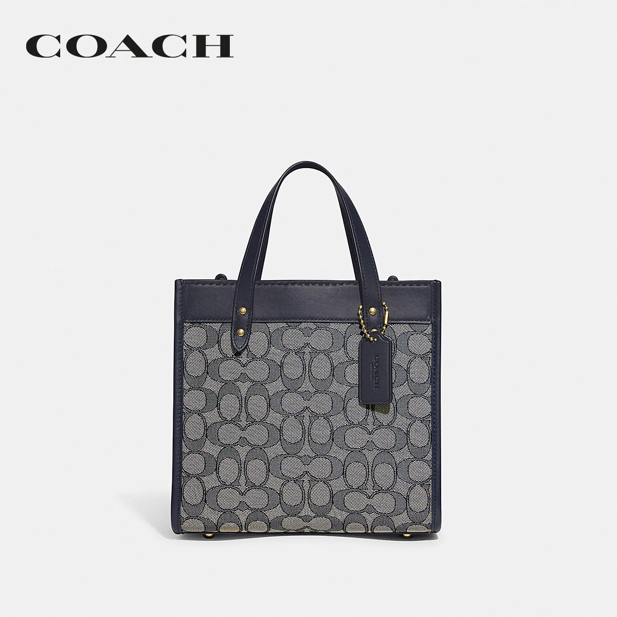 COACH กระเป๋าทรงสี่เหลี่ยม ผู้หญิง รุ่น Field Tote 22 In Signature Jacquard สีฟ้า CD680 B4RH3 a96387c82ff7a277e7d29139b2ae25e1