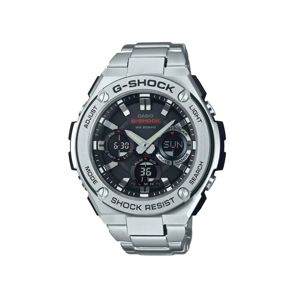 นาฬิกาผู้ชาย CASIO G-SHOCK MID-TIER รุ่น GST-S110D-1ADR วัสดุสเตนเลสสตีล สีเงิน adb0c88826c7f3c5f73e81094c27b516