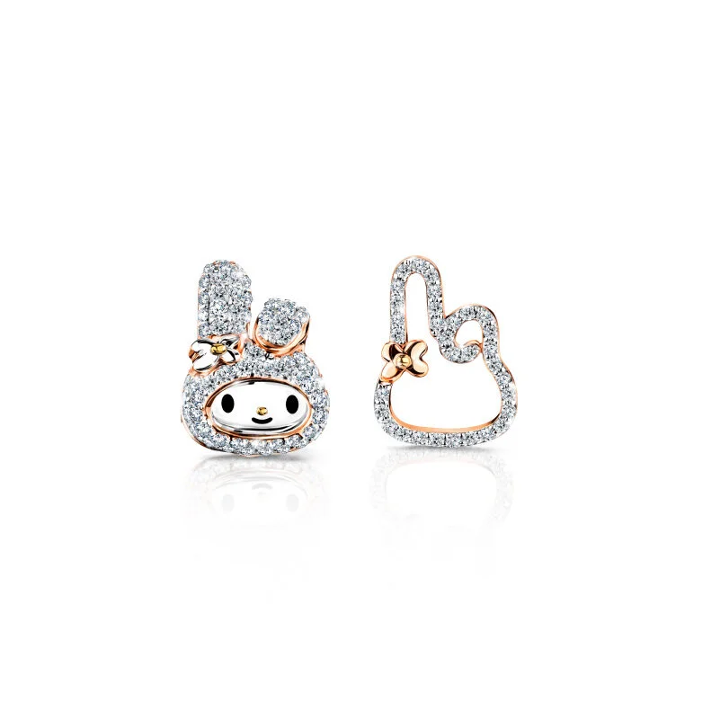 ต่างหู Jubilee Diamond - LOVABLE LIGHTS STUD EARRINGS: MY MELODY [Sanrio ลิขสิทธิ์แท้] ต่างหูเพชรแท้ E Color ทองแท้ 18K ยูบิลลี่ไดมอนด์ มายเมโลดี้ b653d82cda51b4f4c17f15da8d9b9e89