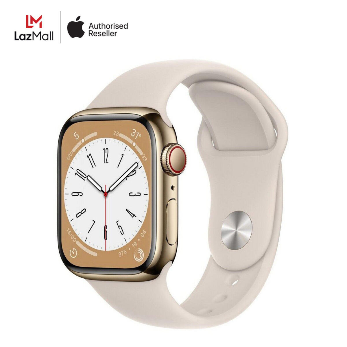 Apple Watch Series 8 GPS + Cellular (41mm,45mm) - Stainless Steel Case with Sport Band - Regular bd7137afea21a8383698166f369674c2