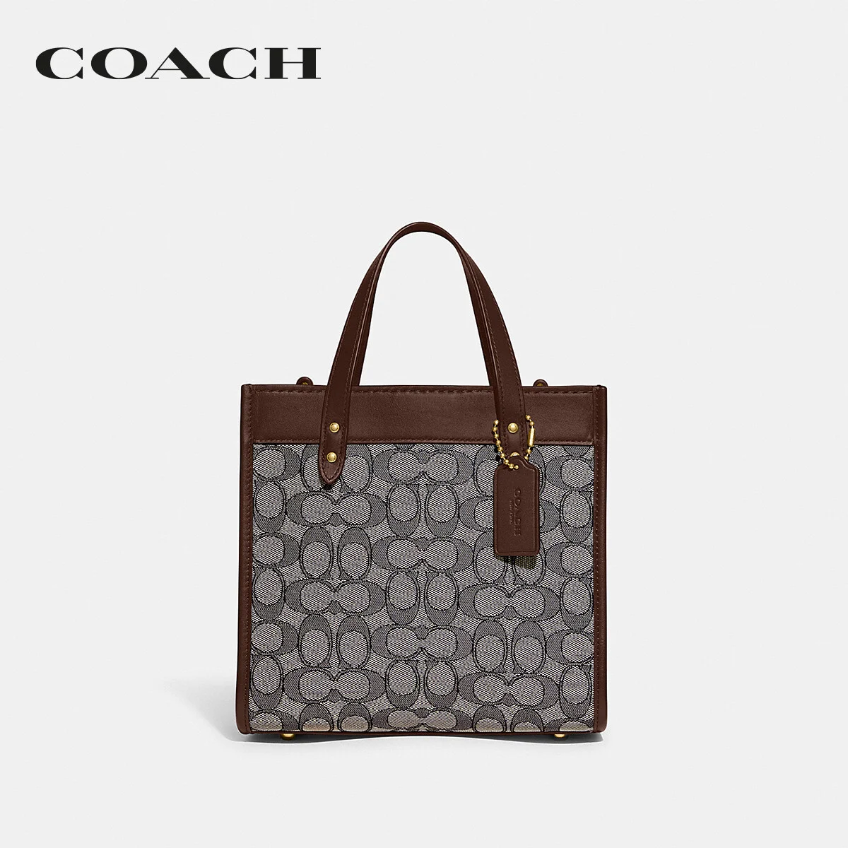 COACH กระเป๋าทรงสี่เหลี่ยม ผู้หญิง รุ่น Field Tote 22 In Signature Jacquard สีน้ำตาล CD680 B4S0M cad071ab20ec825800114ea9ffe6341b