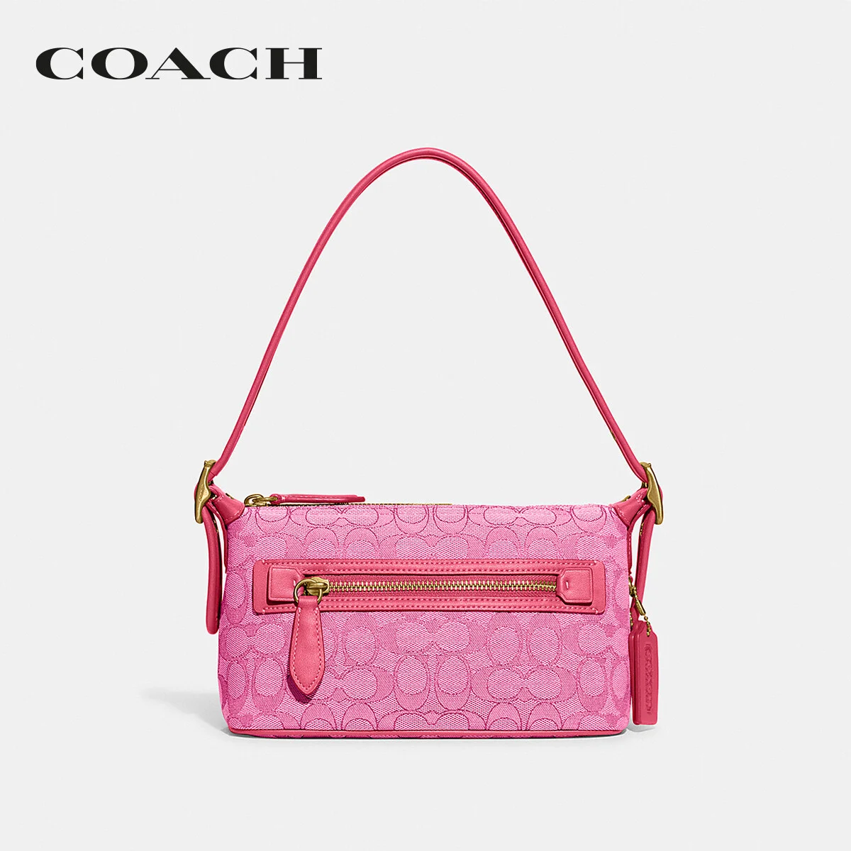 COACH กระเป๋าสะพายไหล่ ผู้หญิง รุ่น Demi Bag In Signature Jacquard สีชมพู CE736 B4V2U d1c83b3136772ee844b859405f82ce1f