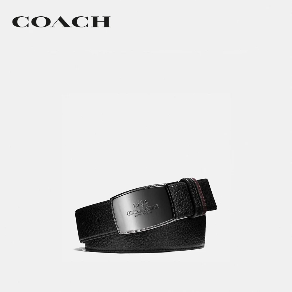 COACH เข็มขัด ผู้ชาย รุ่น Stitched Plaque Buckle Cut-To-Size Reversible Belt, 38Mm สีน้ำตาล 64089 BK/MA42 d44422975861d0dc87dec09106fa72c8