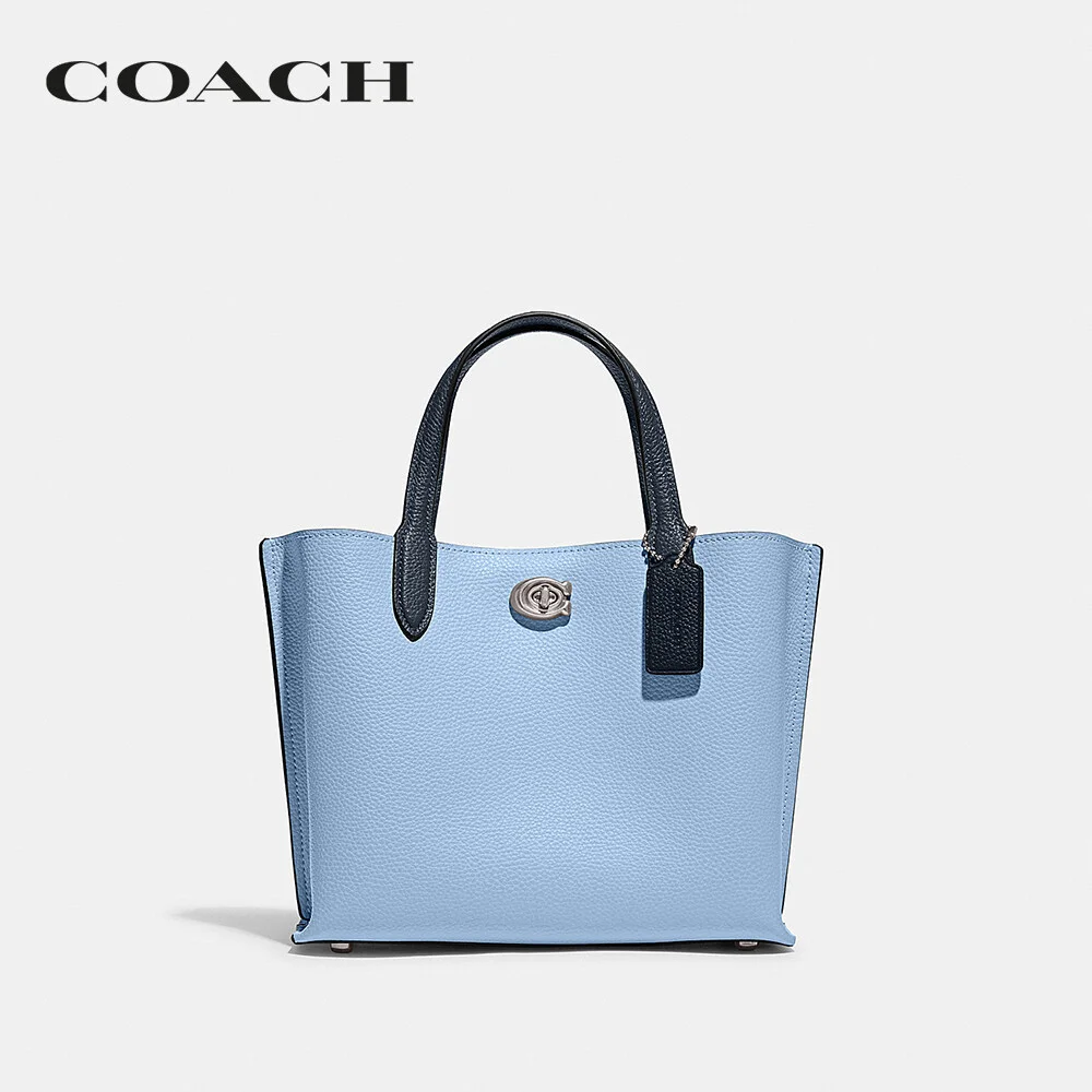 COACH กระเป๋าทรงสี่เหลี่ยม ผู้หญิง รุ่น Willow Tote 24 In Colorblock สีฟ้า C8561 LHPQM d870daeba3a7e48a5bc72c297c07b9e4