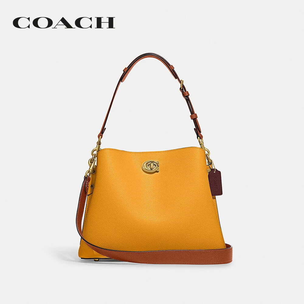 COACH กระเป๋าสะพายไหล่ ผู้หญิง รุ่น Willow Shoulder Bag In Colorblock สีเหลือง C2590 B4SZ9 daf05bd5066b48278bcdcf8b292383bb