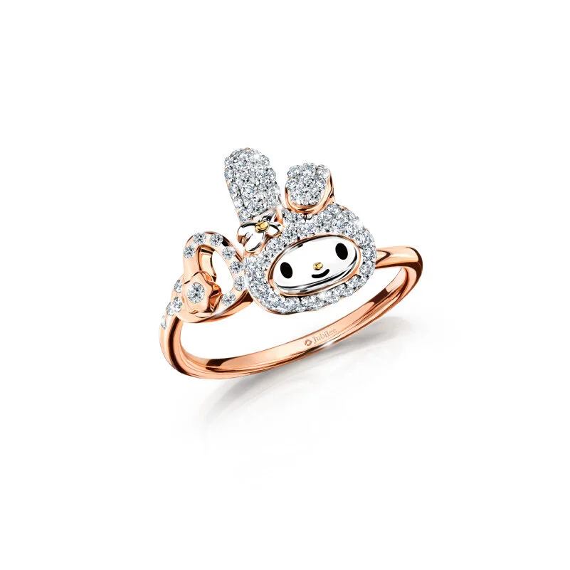 แหวนเพชร Jubilee Diamond - LOVABLE LIGHTS RING: MY MELODY [Sanrio ลิขสิทธิ์แท้] แหวนเพชรแท้ E Color ทองแท้ 18K ยูบิลลี่ไดมอนด์ มายเมโลดี้ dbbf45397a166ad364b9e6edd08020b4