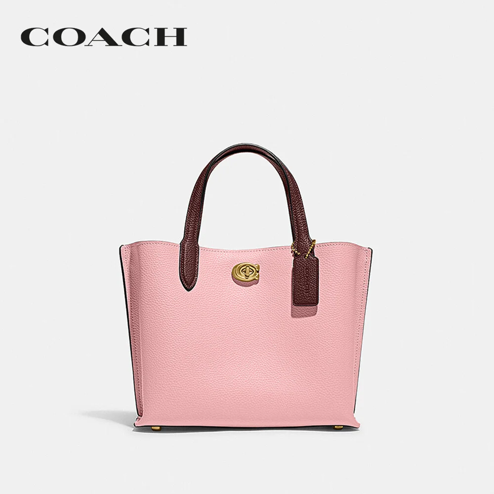 COACH กระเป๋าทรงสี่เหลี่ยม ผู้หญิง รุ่น Willow Tote 24 In Colorblock สีชมพู C8561 B4VI6 e7263c5ecf56e6d4e899b02cb2e3d6e5