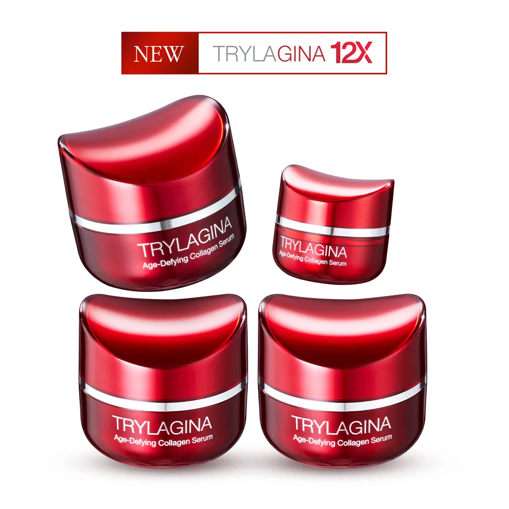 Trylagina 12X Collagen ไตรลาจิน่า คอลลาเจน 12X เซรั่มคืนความอ่อนเยาว์ครบ 5 มิติ 3 กระปุก ฟรี ขนาดพกพา 234c35efd5b572c13610f716d8c1e19e