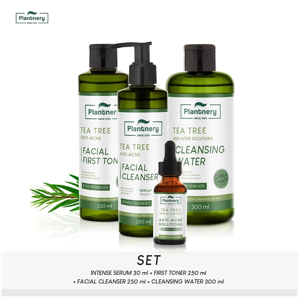 Plantnery tea tree Set Exclusive First Toner /Intense Serum /Facial Cleanser /First Cleansing Water 2f9771675f7447163ecf1c6e803bd676