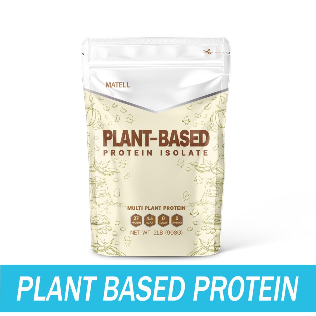 MATELL Plant-Based Protein Isolate แพลนต์เบสด์ ไอโซเลท โปรตีนพืช 7 ชนิด Non Whey เวย์ 908g 8f10f4d9228f3f40e170e07c8f52d604