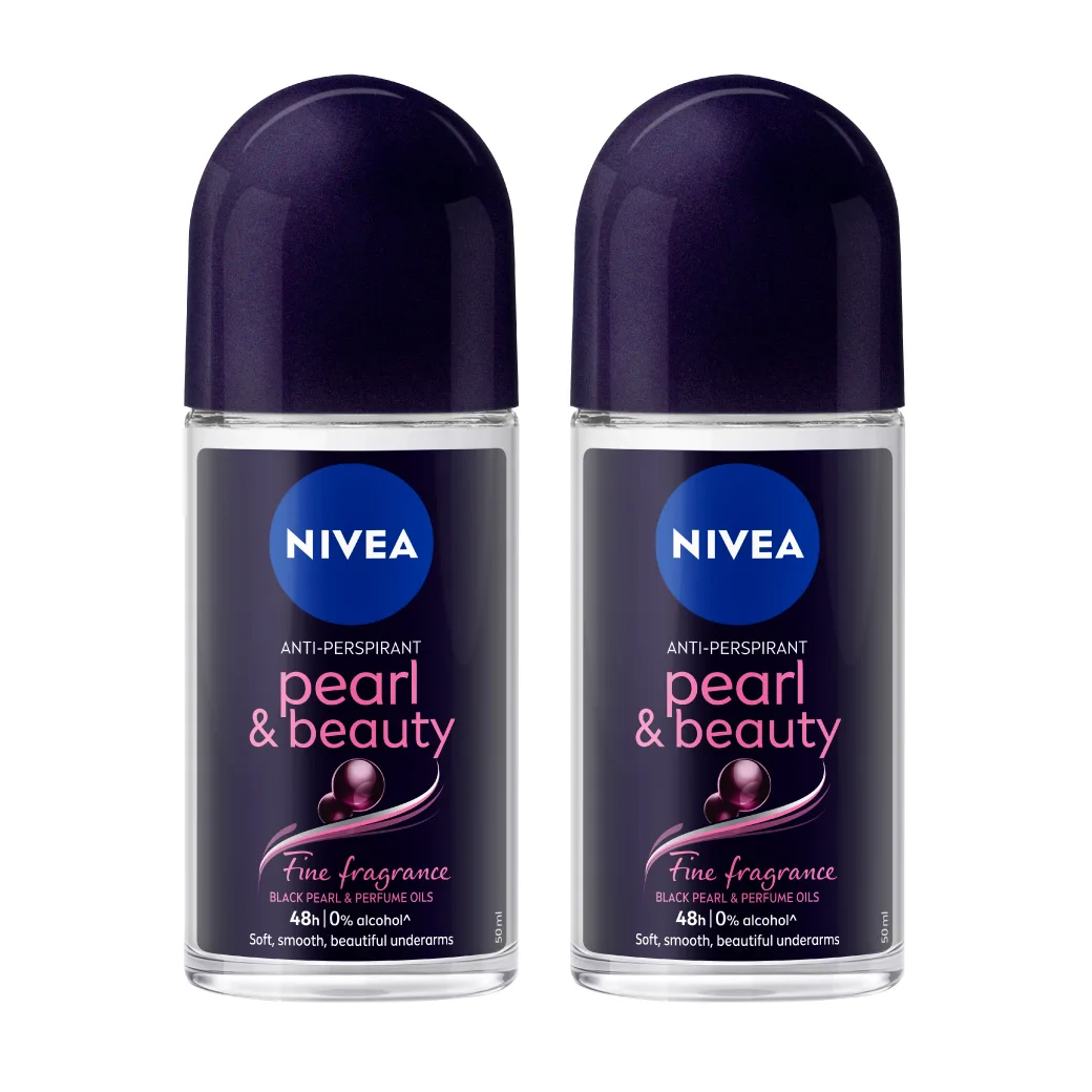 [ลดสูงสุด 50% + โค้ดลดเพิ่ม 20%]นีเวีย เพิร์ล แอนด์ บิวตี้ แบล็ค เพิร์ล โรลออน ระงับกลิ่นกาย 50 มล. 2 ชิ้น NIVEA f9da6c619494ffcfddd91f13c149cae2